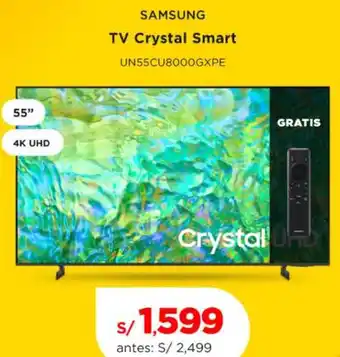 La Curacao SAMSUNG TV Crystal Smart UN55CU8000GXPE oferta