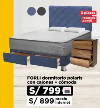 FORLI dormitorio polaris con cajones + cómoda