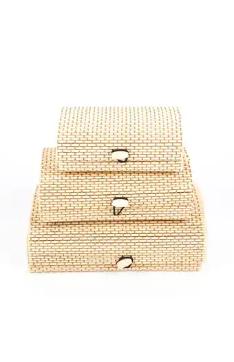 Tiendas EFE Set de 3 baúles bambú 18x10x6cm oferta