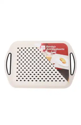 Tiendas EFE Bandeja antideslizante bambú beige 46x32cm oferta