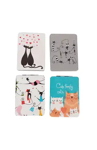 Tiendas EFE Espejo cuadrado diseño gatos 6x8.5cm oferta