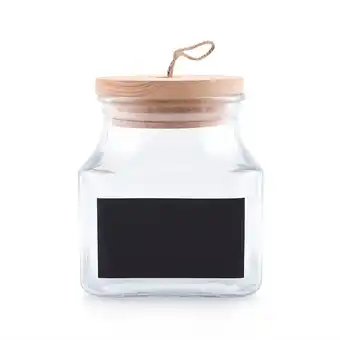 Tottus Canister tapa madera con pizarra 1100ml oferta