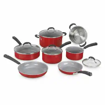 Tottus Juego de ollas ceramica 11pz rojo oferta