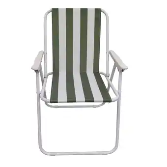 Tottus Silla de playa a rayas verde y blanca oferta