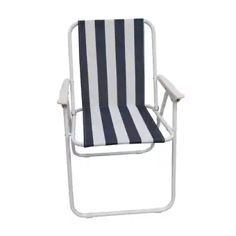 Tottus Silla de playa a rayas azul y blanca oferta