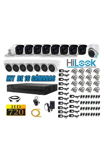 Tiendas EFE Kit 16 cámaras de seguridad hilook hd 720p cu-a099-hl16-hd + 1 cámara con micrófono oferta