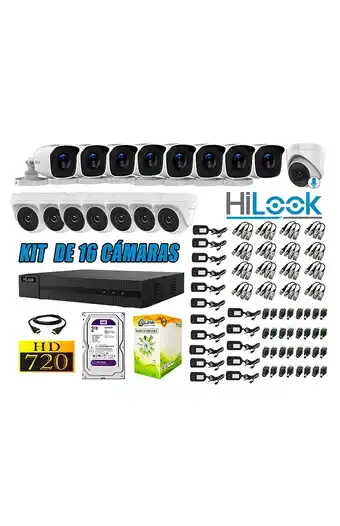 Tiendas EFE Kit 16 cámaras de seguridad hilook hd 720p 2tb cu-a098-hl16-hd + 1 cámara con micrófono oferta