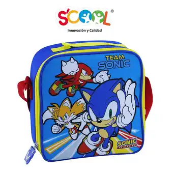 Tiendas EFE Lonchera scool tela cuadrada ranger sonic oferta