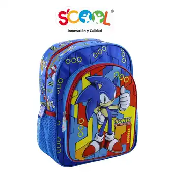 Tiendas EFE Mochila scool kids 3d satin teddy magic sonic oferta