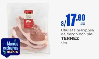 Makro Chuleta mariposa de cerdo con piel TERNEZ x kg oferta
