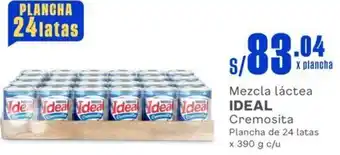 Makro Mezcla láctea IDEAL Cremosita Plancha de 24 latas x 390g oferta
