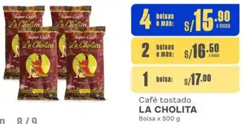 Makro Café tostado LA CHOLITA 4 Bolsas x 500g oferta