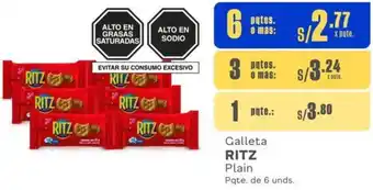 Makro Galleta RITZ Plain 6 Pqtes de 6 unds oferta