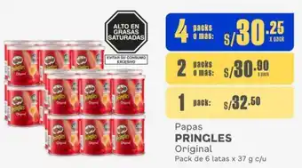 Makro Papas P PRINGLES Original 4 Packs de 6 latas x 37g oferta