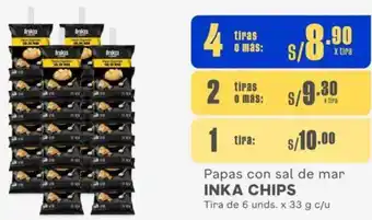 Makro Papas con sal de mar INKA CHIPS 4 Tiras de 6 unds x 33g oferta