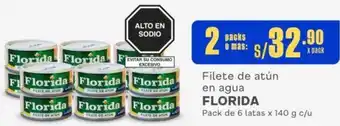 Makro Filete de atún en agua FLORIDA 2 Packs de 6 latas x 140g oferta