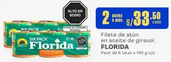 Makro Filete de atún en aceite de girasol FLORIDA 2 Packs de 6 latas x 140g oferta