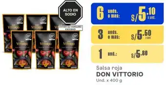 Salsa roja DON VITTORIO 6 Unds x 400g