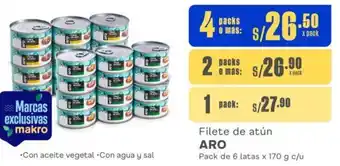 Makro Filete de atún ARO 4 Packs de 6 latas x 170g oferta