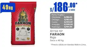 Makro Arroz nir FARAON Rojo Saco x 49kg oferta