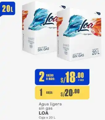 Agua ligera sin gas LOA Caja x 20L