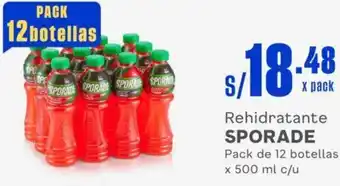Makro Rehidratante SPORADE Pack de 12 botellas x 500ml oferta