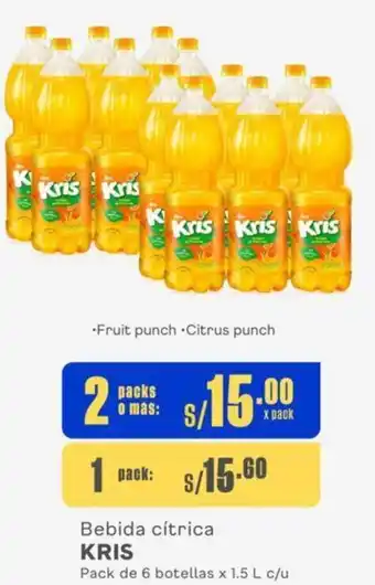 Makro Bebida cítrica KRIS 2 Packs de 6 botellas x 1.5L oferta