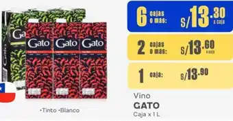 Makro Vino GATO 6 Cajas x 1L oferta