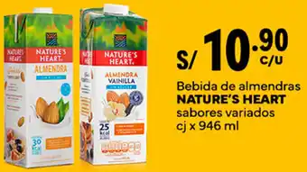 Plaza Vea Bebida de almendras NATURE'S HEART sabores variados cj x 946ml oferta