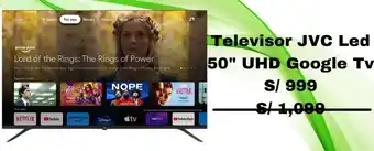 Tottus Televisor JVC Led 50" UHD Google Tv oferta