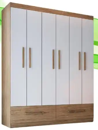 Ropero 6 Puertas 2 Gavetas Avellana