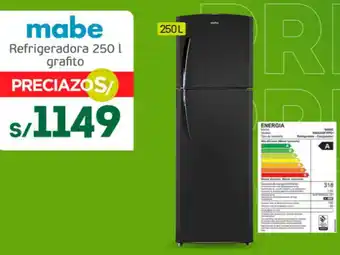 Tottus mabe Refrigeradora 250L grafito oferta