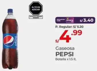 Vega Gaseosa PEPSI Botella x 1.5lt oferta