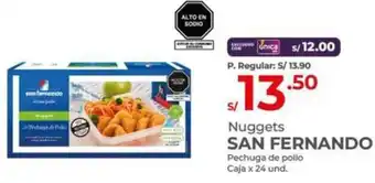 Vega Nuggets SAN FERNANDO Pechuga de pollo Caja x 24 und. oferta