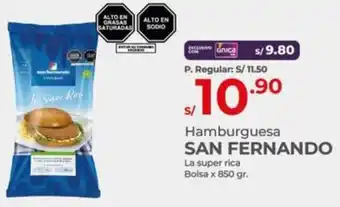 Vega Hamburguesa SAN FERNANDO La super rica Bolsa x 850gr oferta