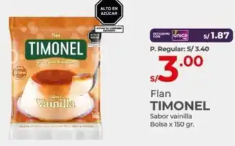Vega Flan TIMONEL Sabor vainilla Bolsa x 150gr oferta