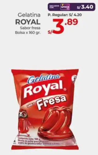 Vega Gelatina ROYAL Sabor fresa Bolsa x 160gr oferta