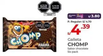 Vega Galleta CHOMP Sabor chocolate Six pack oferta