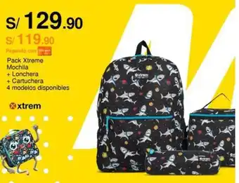 Metro Pack Xtreme Mochila + Lonchera + Cartuchera 4 modelos disponibles oferta