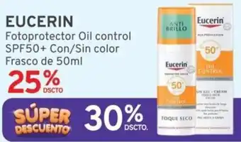 Mifarma EUCERIN Fotoprotector Oil control SPF50+ Con/Sin color Frasco de 50ml oferta