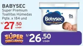 Mifarma BABYSEC Super Premium Toallitas Húmedas Pqte. x 184 und oferta