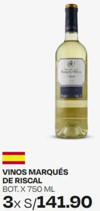 Wong VINOS MARQUÉS DE RISCAL BOT. X 750ML x 3 oferta