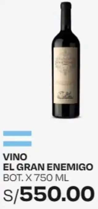 Wong VINO EL GRAN ENEMIGO BOT. X 750ML oferta