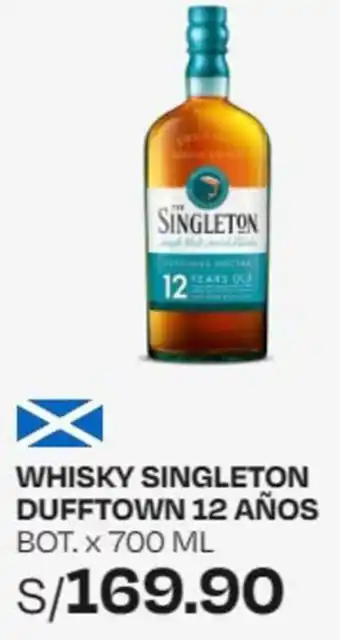 Wong WHISKY SINGLETON DUFFTOWN 12 AÑOS BOT. x 700ML oferta