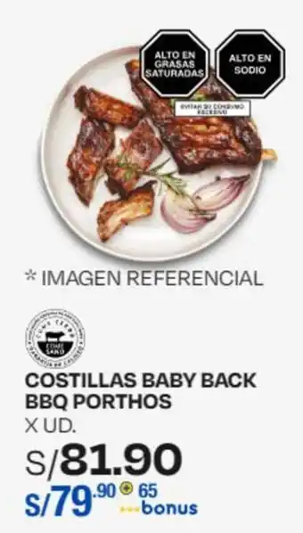 Wong COSTILLAS BABY BACK BBQ PORTHOS X UD oferta