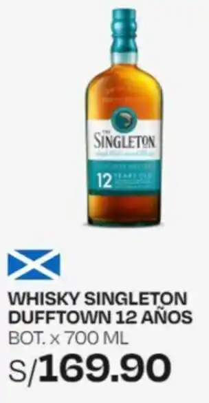 Wong WHISKY SINGLETON DUFFTOWN 12 AÑOS BOT. x 700ML oferta