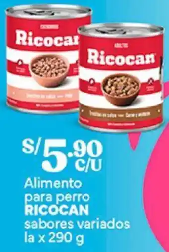 Plaza Vea Alimento para perro RICOCAN sabores variados la x 290g oferta