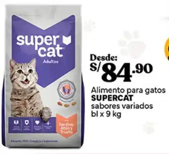 Plaza Vea Alimento para gatos Alimento para gatos SUPERCAT bl x 9kg oferta