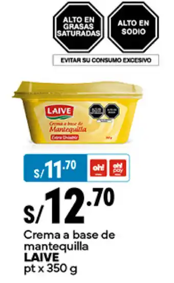 Plaza Vea Crema a base de mantequilla LAIVE pt x 350g oferta