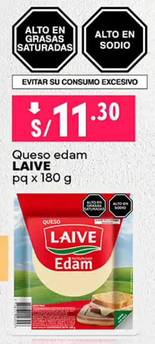 Plaza Vea Queso edam LAIVE pq x 180g oferta